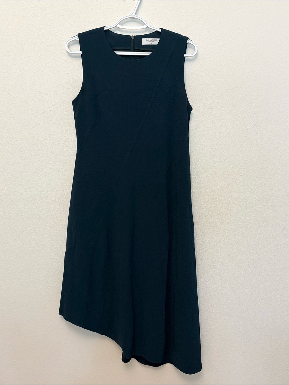 M.M.LaFleur Lara Dress Asymmetrical Handkerchief Hem Sleeveless Midi Green Sz 4